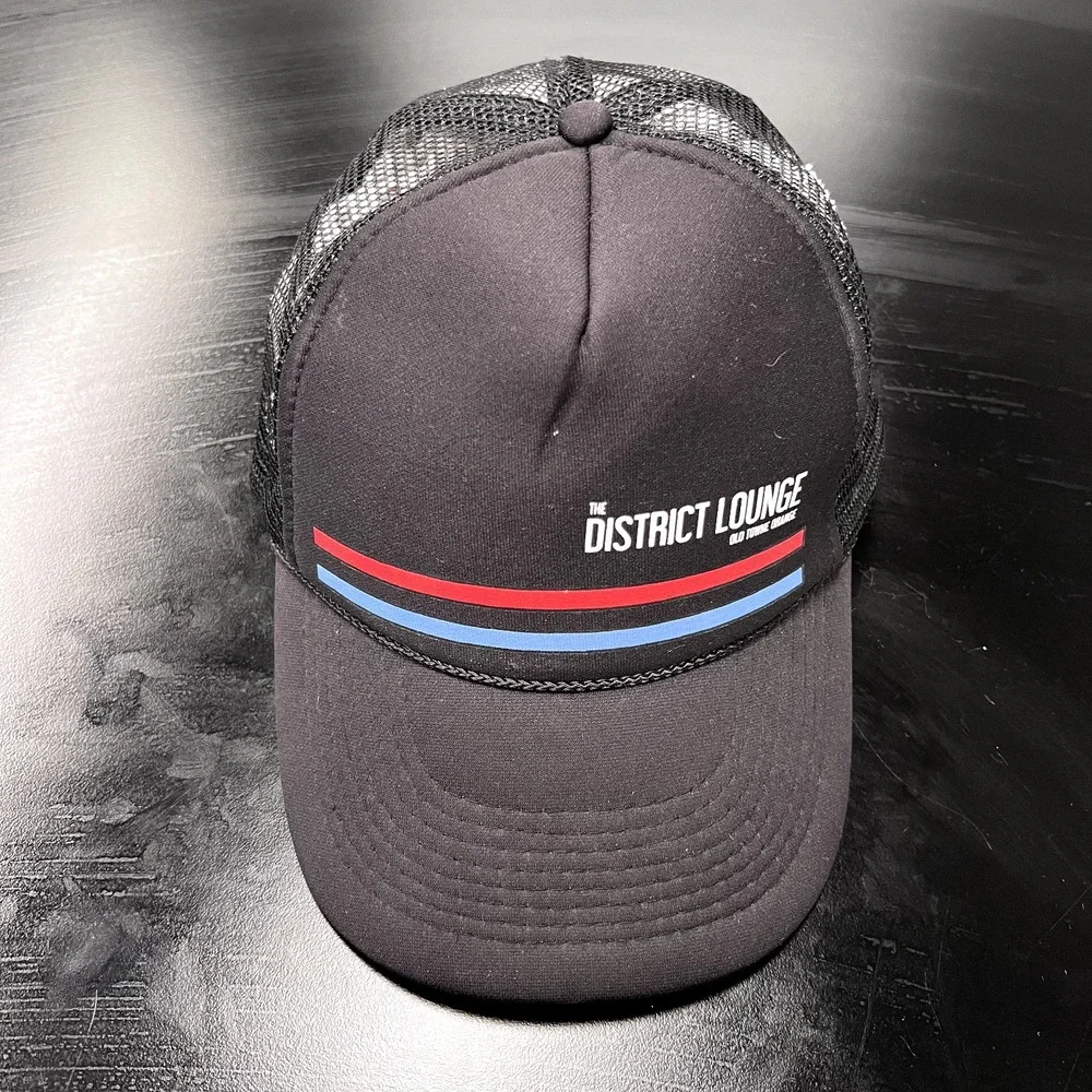 The District Lounge Hat Cap Snap Back Newport Beach California Trucker OTTO Mesh